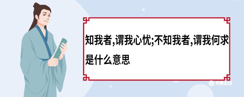 知我者谓我心忧不知我者谓我何求是什么意思