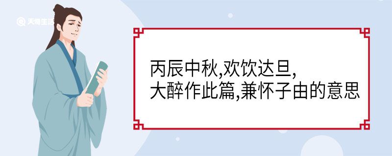 丙辰中秋欢饮达旦大醉作此篇兼怀子由的意思