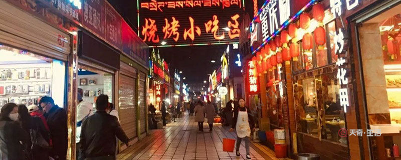 拉萨美食街为你们推荐天海夜市,德吉路美食街,八廓街和功德林天街这