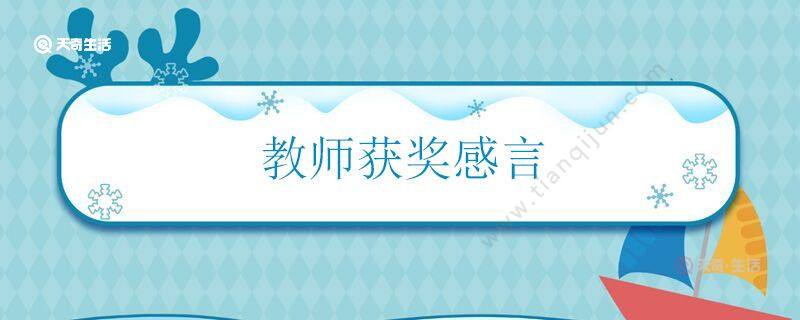教师获奖感言