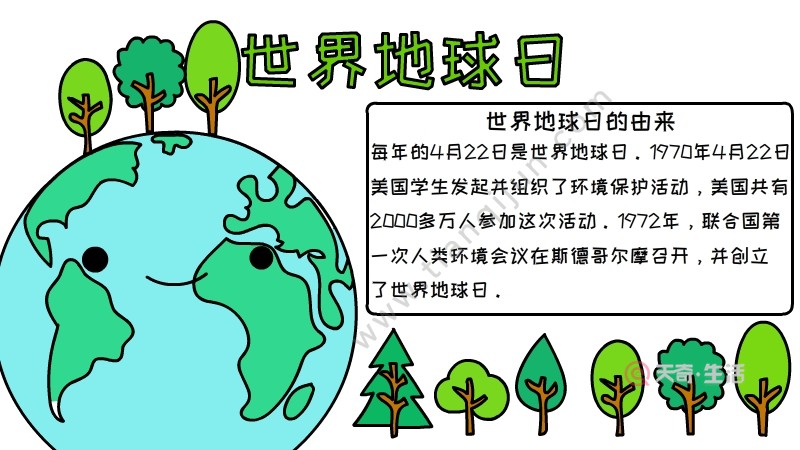 世界地球日手抄报内容文字