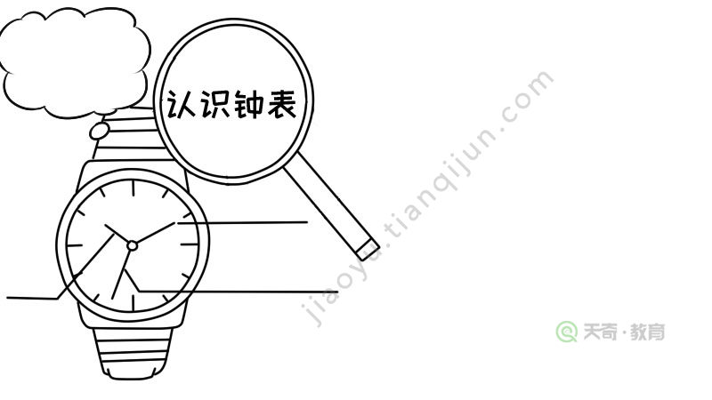 认识钟表手抄报一年级