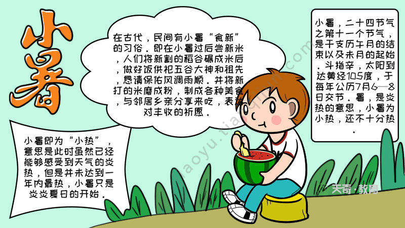 小暑节气手抄报内容