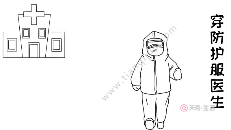 穿防护服医生手抄报 穿防护服医生手抄报的画法