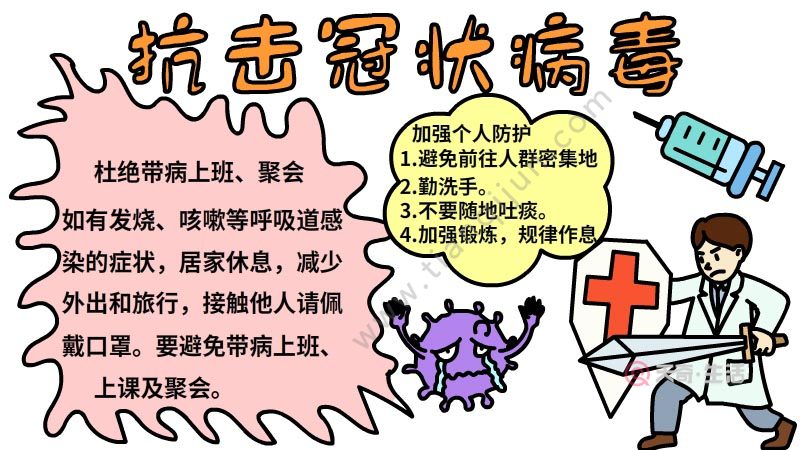 以抗击冠状病毒的手抄报内容 以抗击冠状病毒的手抄报