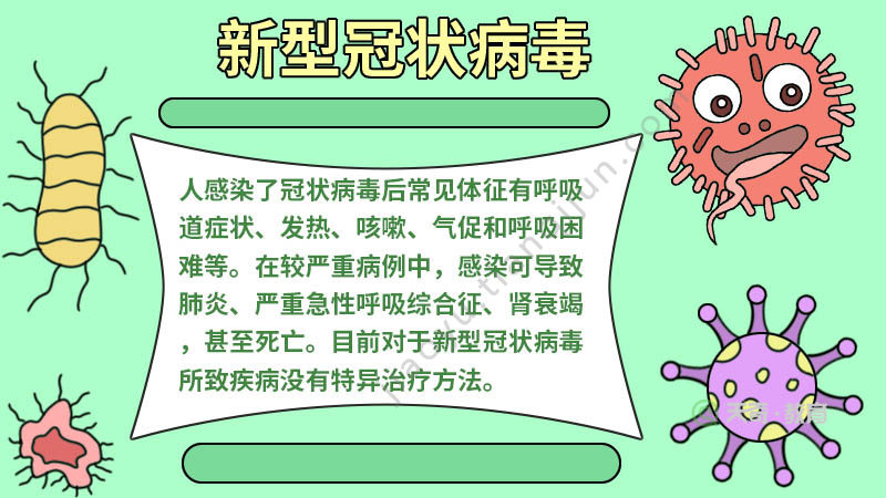 新型冠状病毒手抄报板面内容