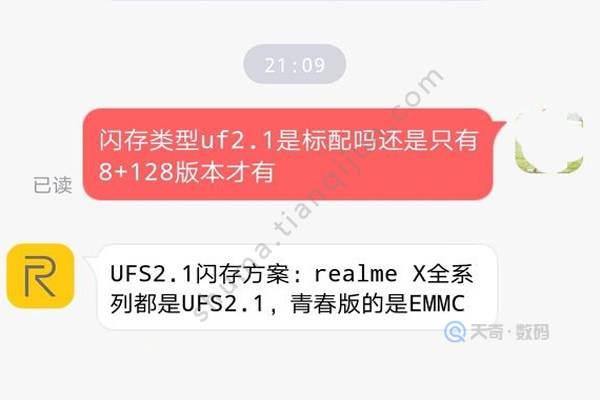 realme x是什么闪存类型