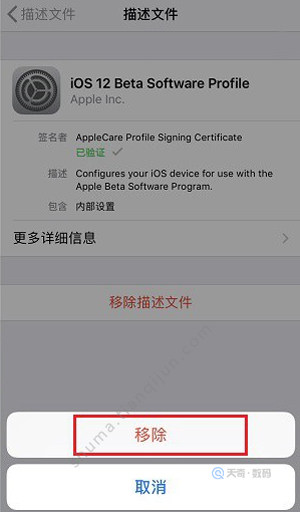 iOS12可以删除描述文件吗