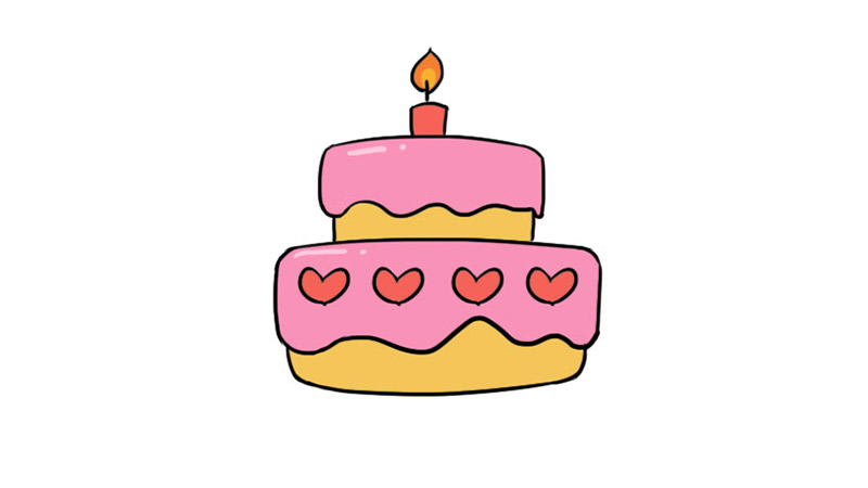 生日蛋糕涂色画