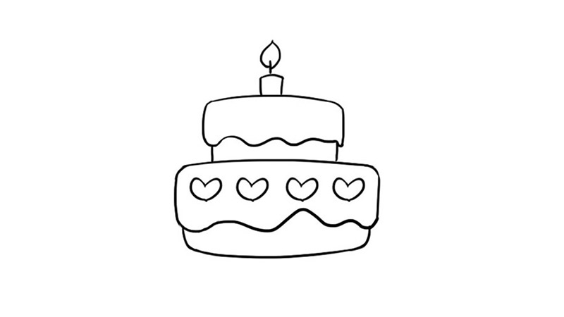 生日蛋糕涂色画