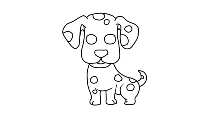 斑点狗涂色画