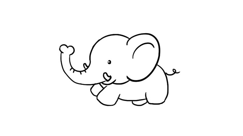 大象涂色画