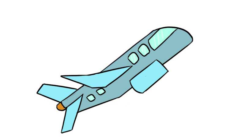 飞机涂色画模板