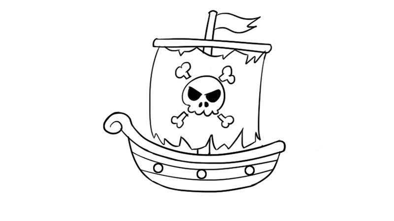加勒比海盗船涂色画