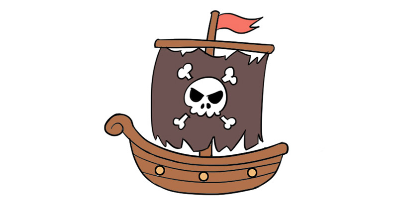 加勒比海盗船涂色画