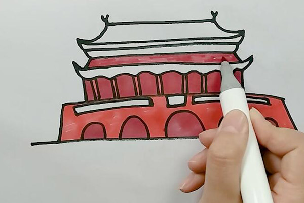 北京天安门怎么画涂色 北京天安门怎么涂色