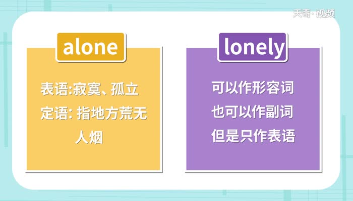 alone和lonely的区别 alone和lonely有什么区别