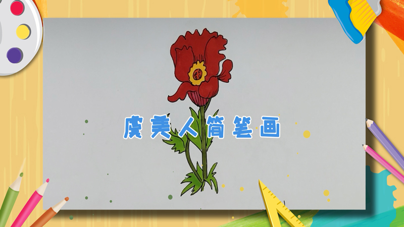 虞美人简笔画