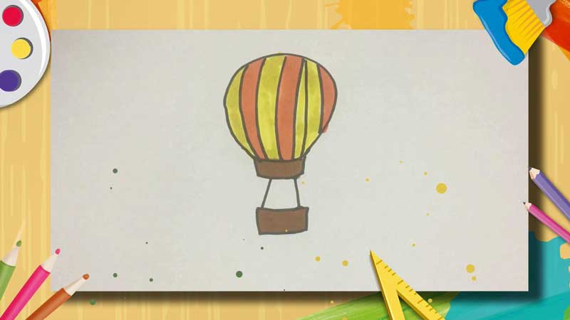 热气球的简笔画