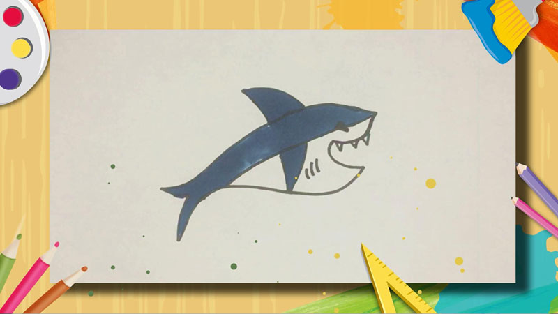 鯊魚的簡筆畫