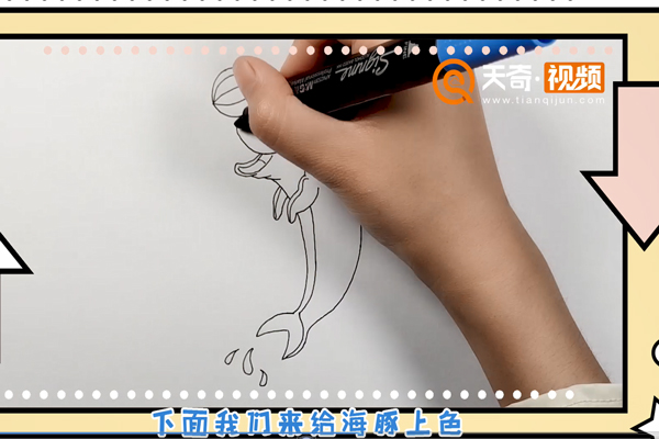 海豚簡筆畫