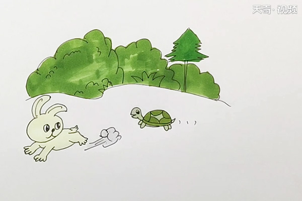 龟兔赛跑简笔画