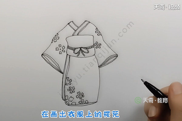樱花和服简笔画