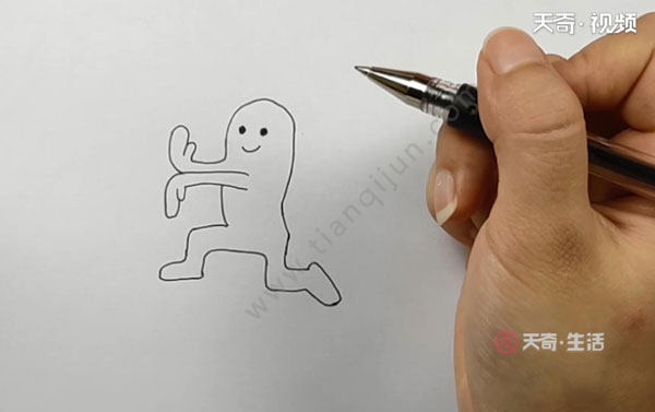 抖音小人推心简笔画
