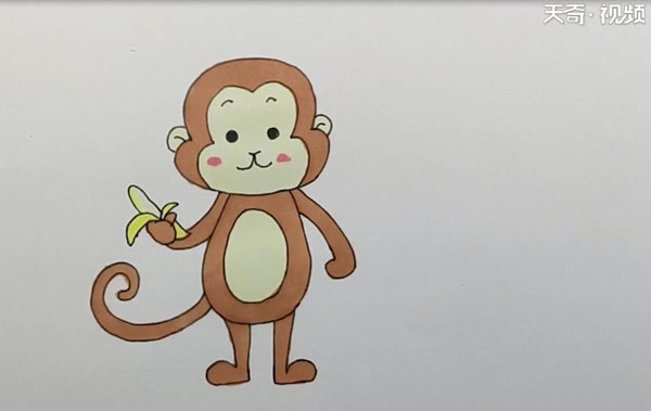 小猴子的简笔画