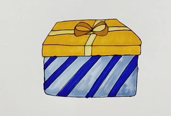 礼品盒简笔画