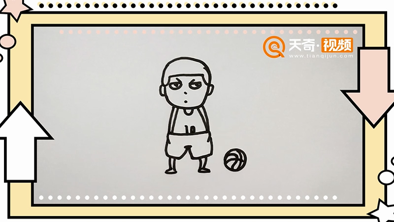篮球小子简笔画