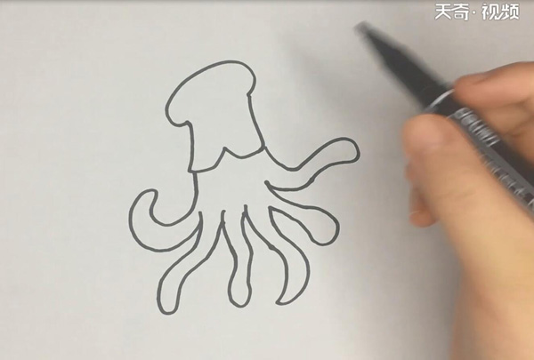 章鱼的简笔画