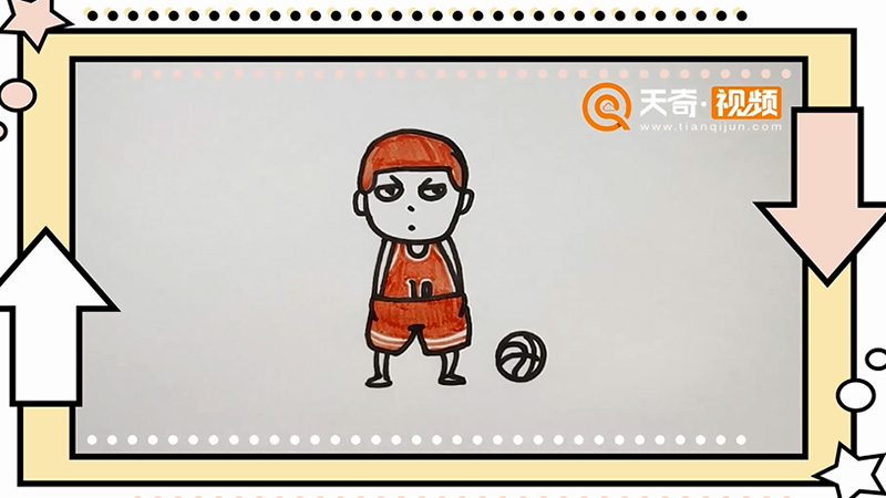 篮球小子简笔画