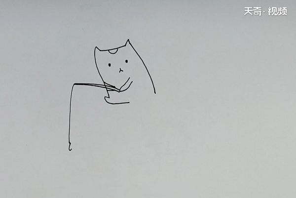 小猫钓鱼简笔画