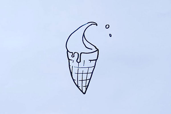 蛋筒冰淇淋简笔画