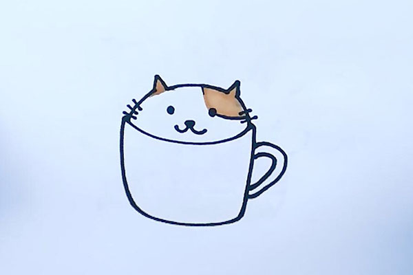 茶杯猫简笔画