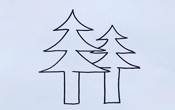 圣诞树简笔画  圣诞树的画法