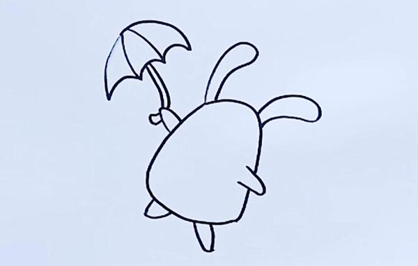 兔子和雨伞简笔画  兔子和雨伞简笔画步骤