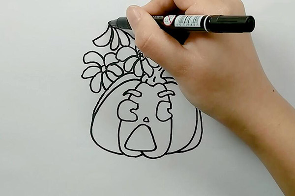 南瓜和花朵简笔画 南瓜和花朵怎么画