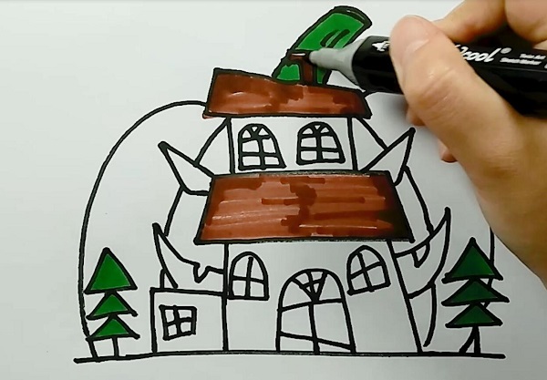 南瓜和房屋简笔画 南瓜和房屋怎么画