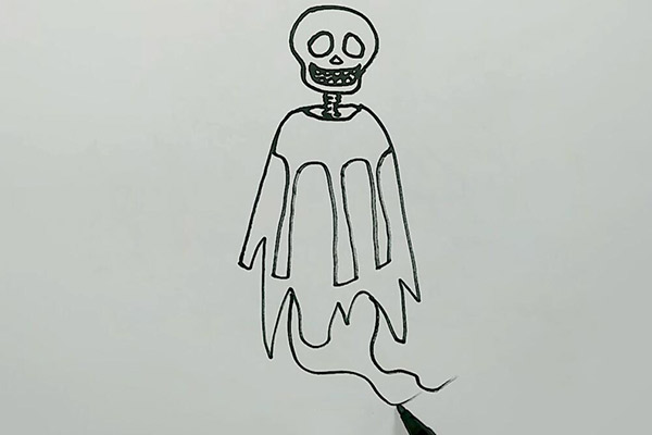 骷髅幽灵简笔画 骷髅幽灵的画法