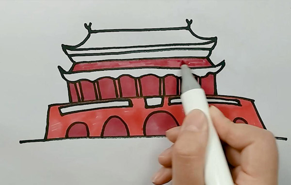 天安门简笔画 北京天安怎么画简单