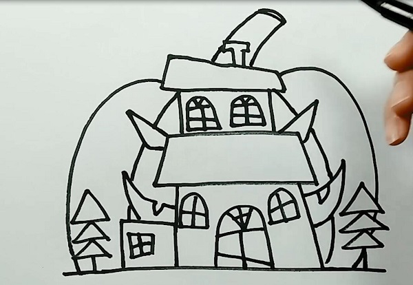 南瓜和房屋简笔画 南瓜和房屋怎么画