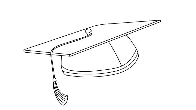 博士帽简笔画学生图片