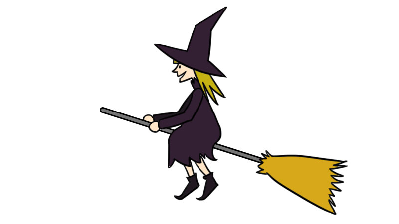 女巫的扫帚简笔画图片