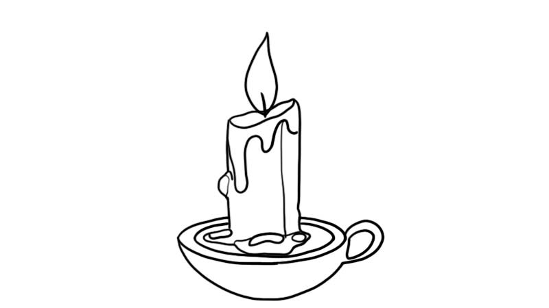 蜡烛怎样画简单画法图片