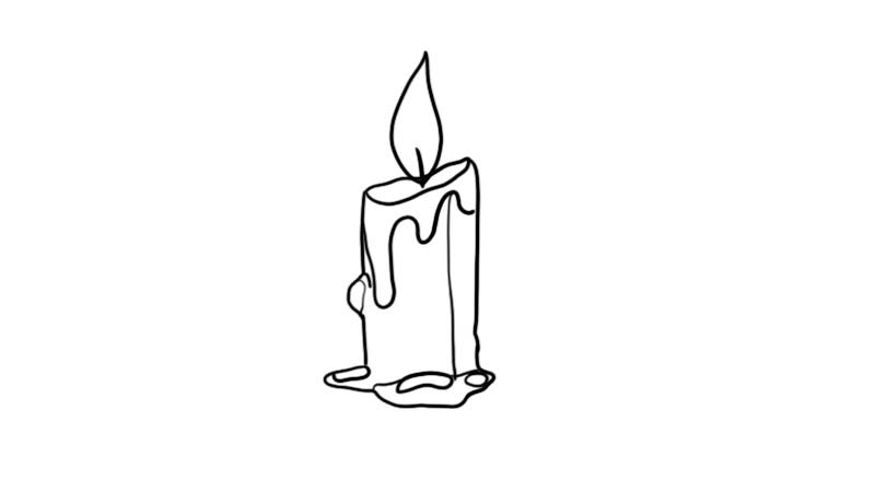 蜡烛怎么画燃尽图片