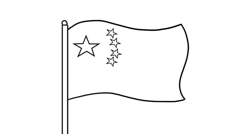 国旗的简笔画小班图片
