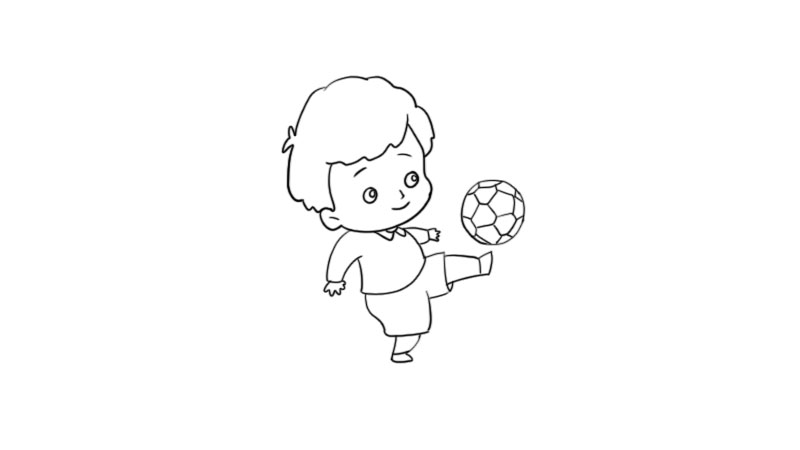 儿童足球简笔画简单图片