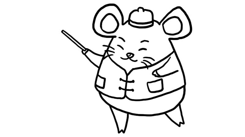 福五鼠简笔画图片